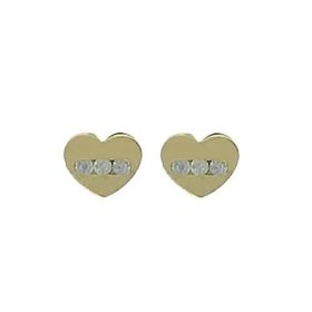 Foto de 99-PT820 - PENDIENTES CORAZÓN CIRCONITA MATE-BRILLO 4MM 18K