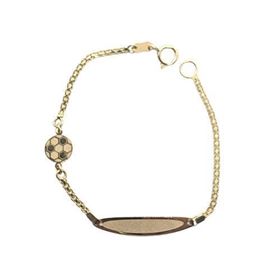 Foto de 99-PU-105 - PULSERA BEBÉ PLACA BALÓN (PLACA 4X22MM) 12.5CM 18K