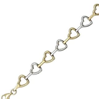 Foto de 28-210092 - PULSERA CORAZONES BICOLOR 9MM 19.5CM (5,28gr) 18K