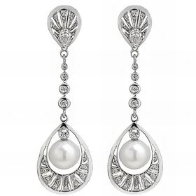 Foto de 38-3862B - PENDIENTES PERLA CIRCONITA 48MM O.B. 18K