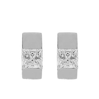 Foto de 07-10430B - PENDIENTES CIRCONITA 4X4 10MM O.B. 18K