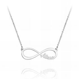 Foto de 18-AG420007 - GARGANTILLA PLATA INFINITO NOMBRE 40X15MM 42CM + 4CM DE ALARGADOR