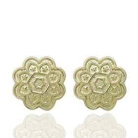 Foto de 62-1156 - PENDIENTES MANDALA FLOR SATINADO 9MM 18K