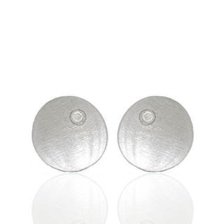 Foto de 10-636-040B - PENDIENTES REDONDOS MATE CIRCONITA 8MM O.B. 18K