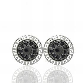 Foto de 51-40306B - PENDIENTES CIRCONITA NEGRA 8MM O.B. 18K