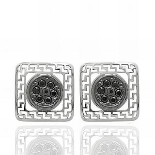 Foto de 51-40405B - PENDIENTES CIRCONITA NEGRA 8X8MM O.B. 18K