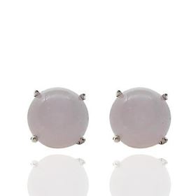 Foto de 90-6291PR - PENDIENTES PIEDRA ROSA 8MM O.B. 18K