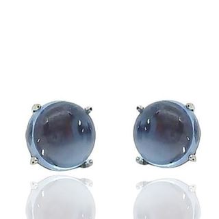 Foto de 90-6291PA - PENDIENTES PIEDRA AZUL 8MM O.B. 18K