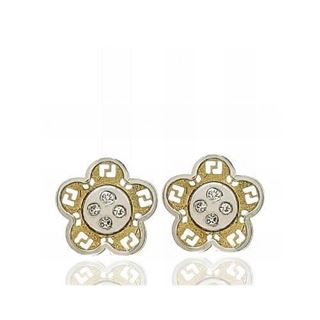 Foto de 51-1361405 - PENDIENTES FLOR BICOLOR CIRCONITA 7MM 18K