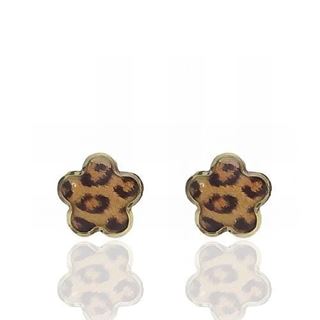 Foto de 51-1026605 - PENDIENTES FLOR LEOPARDO ESMALTE 6MM 18K