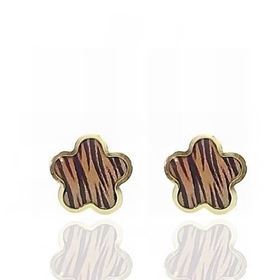 Foto de 51-1026705 - PENDIENTES FLOR CEBRA ESMALTE 6MM 18K