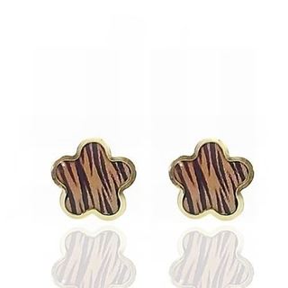 Foto de 51-1026705 - PENDIENTES FLOR CEBRA ESMALTE 6MM 18K