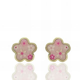 Foto de 51-1458005 - PENDIENTES FLOR ESMALTE 6MM 18K