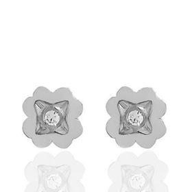 Foto de 71-8411B - PENDIENTES FLOR CIRCONITA 6MM O.B. 18K