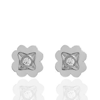 Foto de 71-8411B - PENDIENTES FLOR CIRCONITA 6MM O.B. 18K