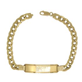 Foto de 04-689-21 - PULSERA PLACA BARBADA 7.75MM (PLACA 10X40MM) 21.5CM (14,66gr) 18K