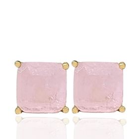 Foto de 05-3988RS-6 - PENDIENTES PIEDRAS COLOR ROSA 6X6MM PRESIÓN 18K