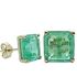 Foto de 05-3988V - PENDIENTES PIEDRAS COLOR VERDE 8X8MM PRESIÓN 18K