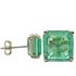 Foto de 05-3988V - PENDIENTES PIEDRAS COLOR VERDE 8X8MM PRESIÓN 18K