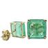 Foto de 05-3988V - PENDIENTES PIEDRAS COLOR VERDE 8X8MM PRESIÓN 18K