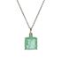Foto de 05-3988V - PENDIENTES PIEDRAS COLOR VERDE 8X8MM PRESIÓN 18K