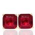 Foto de 05-3988RJ - PENDIENTES PIEDRAS COLOR ROJO 8X8MM PRESIÓN 18K