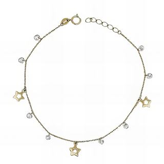 Foto de 28-0098 - PULSERA ESTRELLAS 5.5MM CIRCONITA 3MM 17CM (ALARGADOR 2CM) 18K