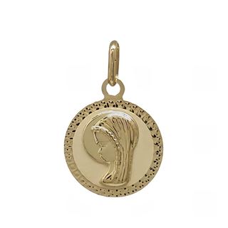 Foto de 10-152-555 - MEDALLA VIRGEN NIÑA LAPIDADA 15MM 18K