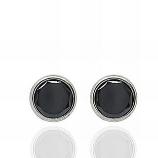 Foto de 51-201045N - PENDIENTES CHATÓN CIRCONITA NEGRA 4MM O.B. 18K