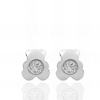 Foto de 99-PT411B - PENDIENTES OSO CIRCONITA 4MM O.B. 18K