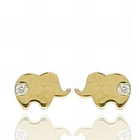 Foto de 99-PT853 - PENDIENTES ELEFANTE CIRCONITA 4MM 18K