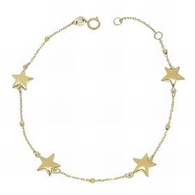 Foto de 28-11974 - PULSERA ESTRELLAS 8MMX19CM (1,74gr) (ANILLA A 2CM) 18K