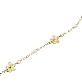 Foto de 10-00-9044 - PULSERA FLORES-PERLAS 1-3MM 18CM (ANILLA A 2CM) (2,03gr)) 18K
