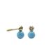 Foto de 87-21-3T - PENDIENTES TÚ Y YO TURQUESA 6MM 18K