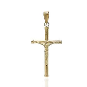 Foto de 42-101C - CRUZ CRISTO TUBO 2MM TAPONES 22MM 18K