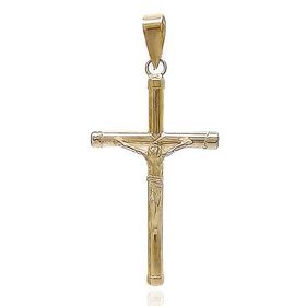 Foto de 42-104C - CRUZ CRISTO TUBO 2MM TAPONES 30MM 18K