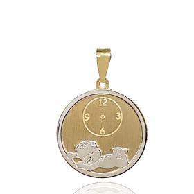 Foto de 10-00-6770 - MEDALLA BEBÉ NENE-RELOJ BICOLOR 16MM 18K