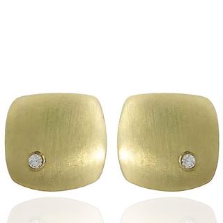 Foto de 10-611-039 - PENDIENTES CUADRADOS MATE CIRCONITA 10MM 18K