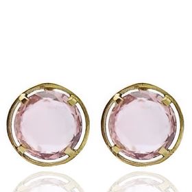 Foto de 71-4443R - PENDIENTES PIEDRA ROSA 10MM 18K