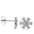 Foto de 40-7403B - PENDIENTES FLOR CIRCONITA 8.5MM O.B. 18K