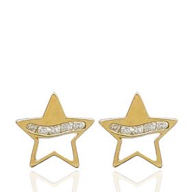 Foto de 99-PT837 - PENDIENTES ESTRELLA CIRCONITA 9MM 18K