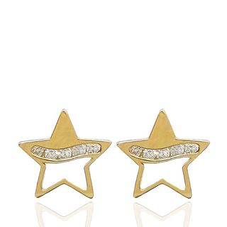 Foto de 99-PT837 - PENDIENTES ESTRELLA CIRCONITA 9MM 18K
