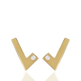 Foto de 99-806 - PENDIENTES "V" CIRCONITA 9MM 18K