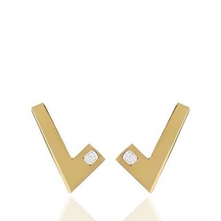 Foto de 99-806 - PENDIENTES "V" CIRCONITA 9MM 18K