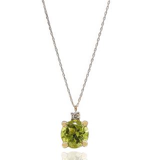 Foto de 71-11999VG - GARGANTILLA PIEDRAS COLOR SEMIPRECIOSA VERDE PERIDOTO 7MM 45CM 18K