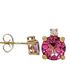 Foto de 71-11999R - PENDIENTES PIEDRAS COLOR SEMIPRECIOSA ROSA 7MM 18K