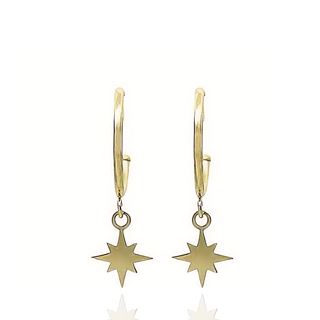 Foto de 62-1492 - PENDIENTES ARO 1MM ESTRELLA 6MM 22MM 18K