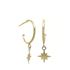 Foto de 62-1492 - PENDIENTES ARO 1MM ESTRELLA 6MM 22MM 18K