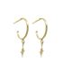 Foto de 62-1492 - PENDIENTES ARO 1MM ESTRELLA 6MM 22MM 18K