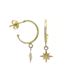 Foto de 62-1492 - PENDIENTES ARO 1MM ESTRELLA 6MM 22MM 18K